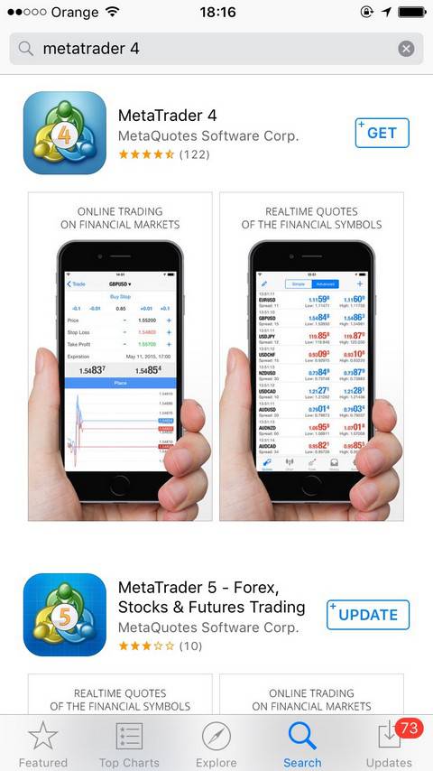 Meatrader 4 on iOS